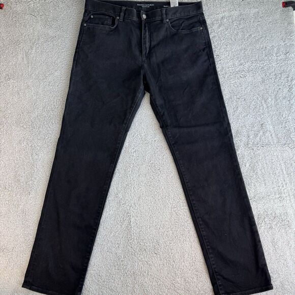 Banana Republic Other - Banana Republic Jeans Mens 36x33 Black Slim Fit Traveler Denim Straight Leg‎